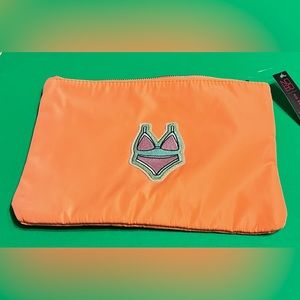 New No Boundaries Swimsuit / Bikini Zippered Pouch Bag Orange Peach